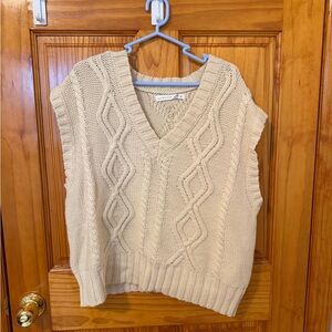Cable Knit V-Neck Sweater Vest
